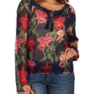 Lucky Brand Sheer Floral Top